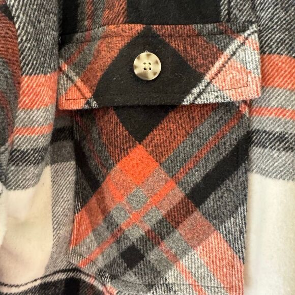 Anthropologie Eden & Olivia oversized plaid flannel button -up Jacket SZ S #2525 - Picture 7 of 14